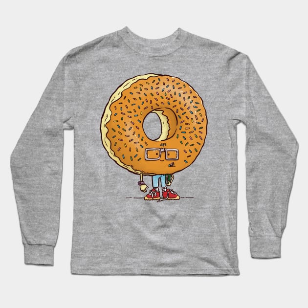 Nerd Donut Long Sleeve T-Shirt by nickv47